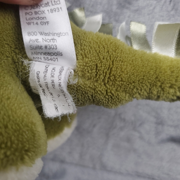 Little Jellycat Green Dinosaur Plush Brontosaurus Stuffed Animal Ribbons 11.5" - Picture 6 of 8